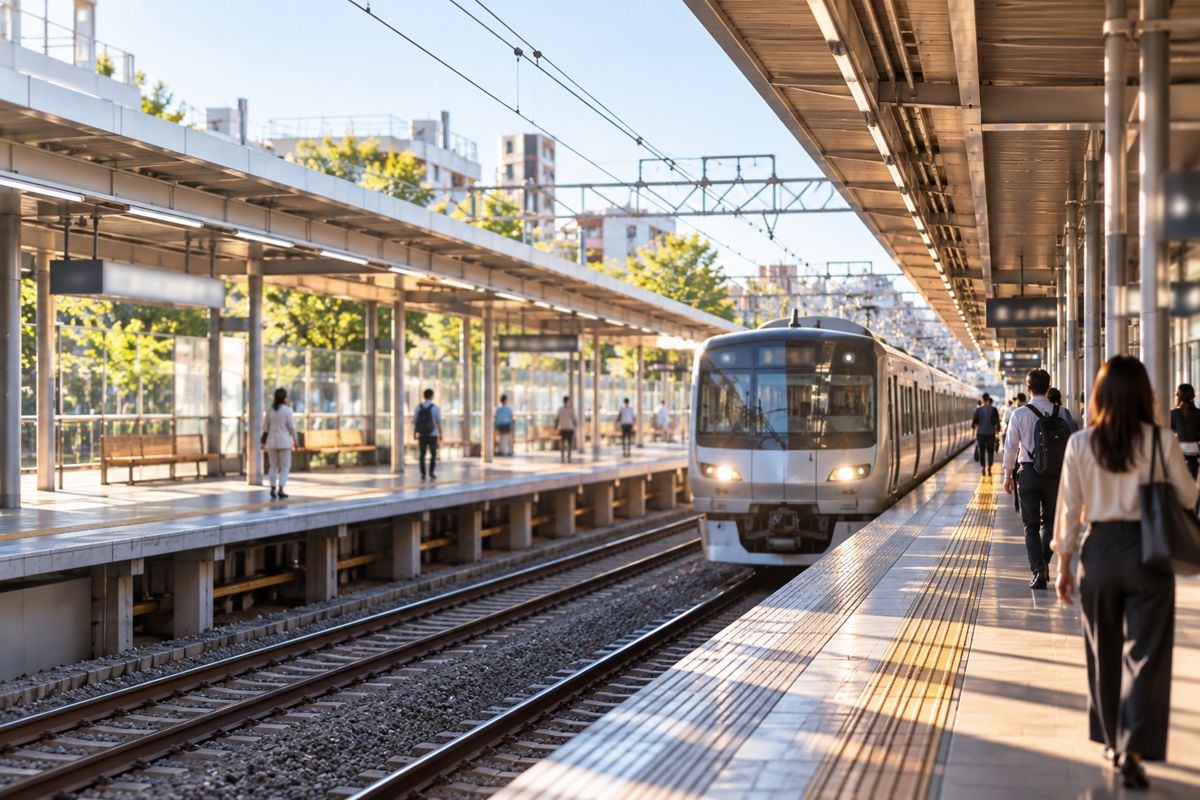 最寄り駅のホームの写真